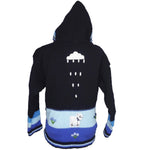A Traditional Peruvian design - boy's country jumper in navy blue with animals on.