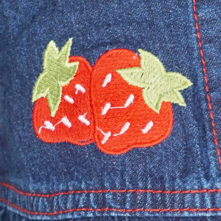 Denim Dress with strawberry design.