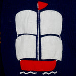 Boy's Admiral Jumper in navy blue with a hood and zip front.