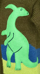 Boy's Dinosaur Jumper in green with a hood and zip front.