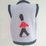 Boy's Soldier tank top in pale blue with marching guardsmen embroidered on by hand.