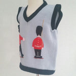 Boy's Soldier tank top in pale blue with marching guardsmen embroidered on by hand.