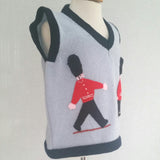 Boy's Soldier tank top in pale blue with marching guardsmen embroidered on by hand.