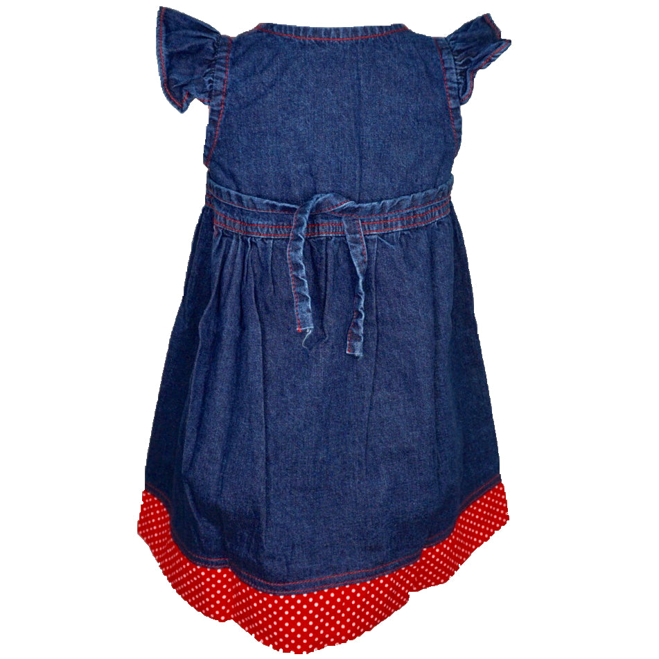Denim Dress with strawberry design.
